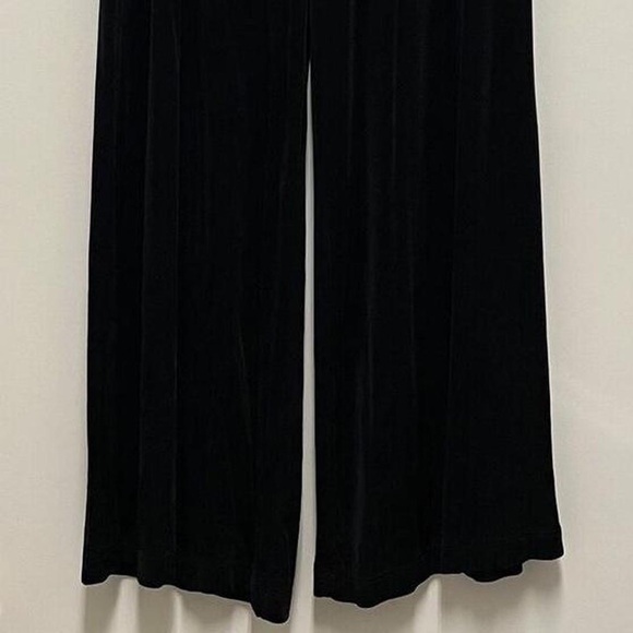 Super cute nylon glossy flowey bottoms yoga pants y2k black indie hippie sweats - Picture 6 of 10